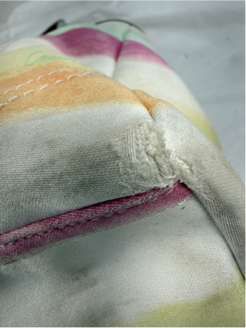 Vintage Coach Hamptons Y2K Watercolor Pastel Stripes Tote - Picture 10 of 16